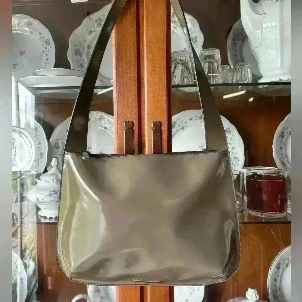 Furla Taupe Patent Leather Shoulder‎ Bag